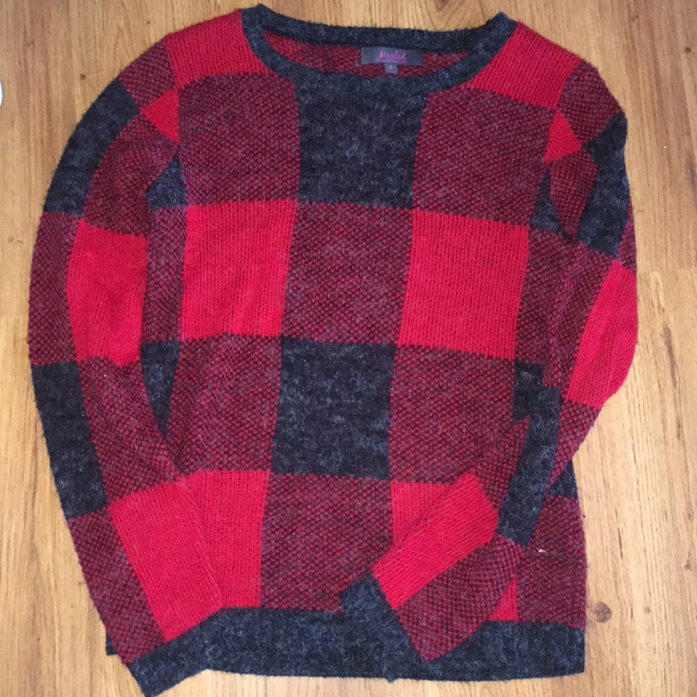 Flannel sweater long sleeve very soft knit
